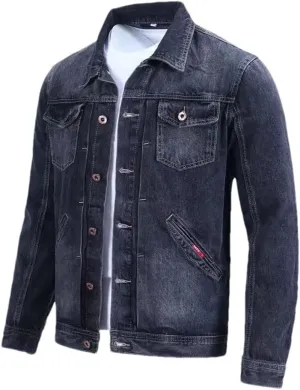 Denim Jackets Man Autumn Button Jeans Coat Men Fashion Loose Clothes