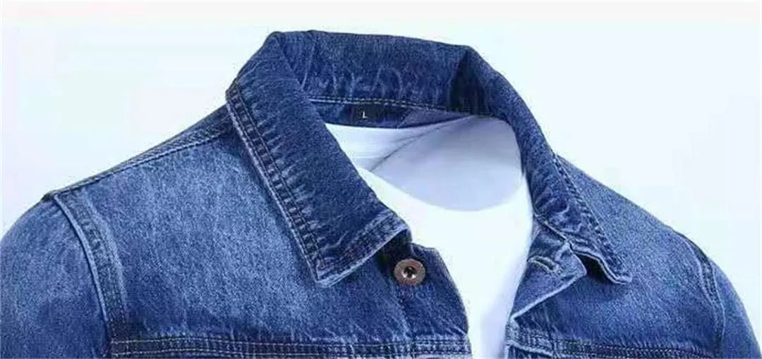Denim Jackets Man Autumn Button Jeans Coat Men Fashion Loose Clothes