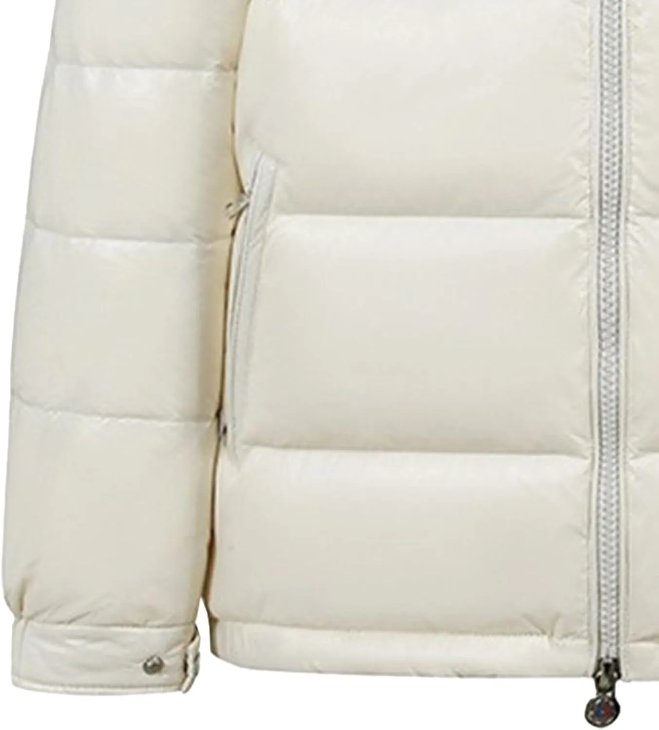 DGHM-JLMY Men's Hooded Padded Glossy Down Jacket Winter Detachable Collar Puffer Jacket Thick Warm Metallic Hood Padded Coats