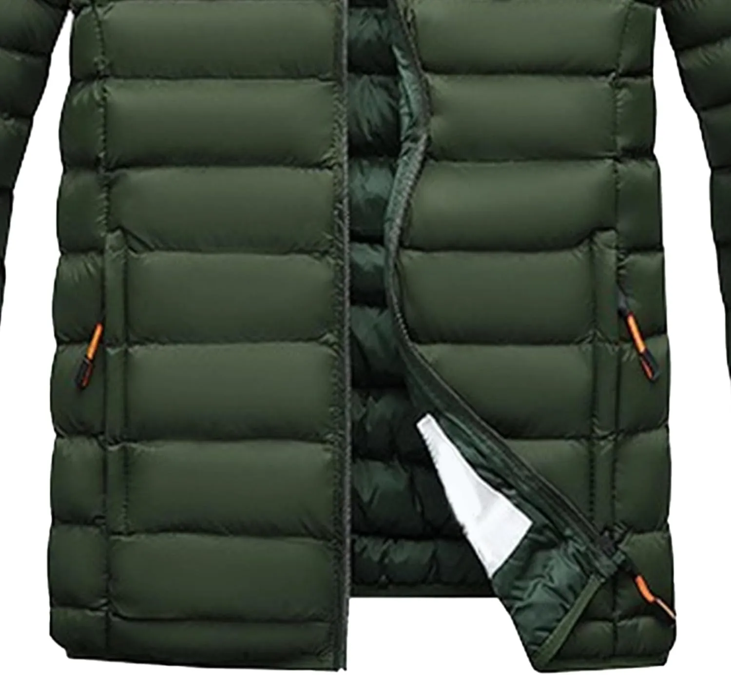 DGHM-JLMY Men's Lightweight Winter Slim Fit Hood Down Jacket Full Zip Puffer Quilted Hooded Pocket Zip Warm Thicken Coat Hood