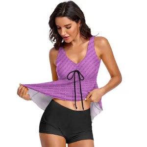 E&E Signature Pink Sleeveless Comfortable Split Swimwear. Bathing Suit. Cover-up