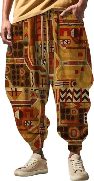 Elastic Waist Hippie Pant Street Feel Casual Sweatpants Mens Linen Cargo Jogger Pant Anime Clothes Baggy Sweatpants