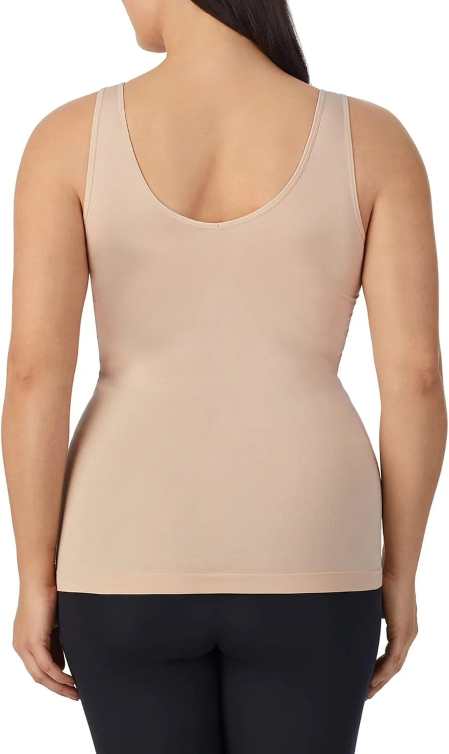 ELLEN TRACY Women's Seamless Reversible Layering Camisole V-Neck or Scoop Neck Tank Regular and Plus Size