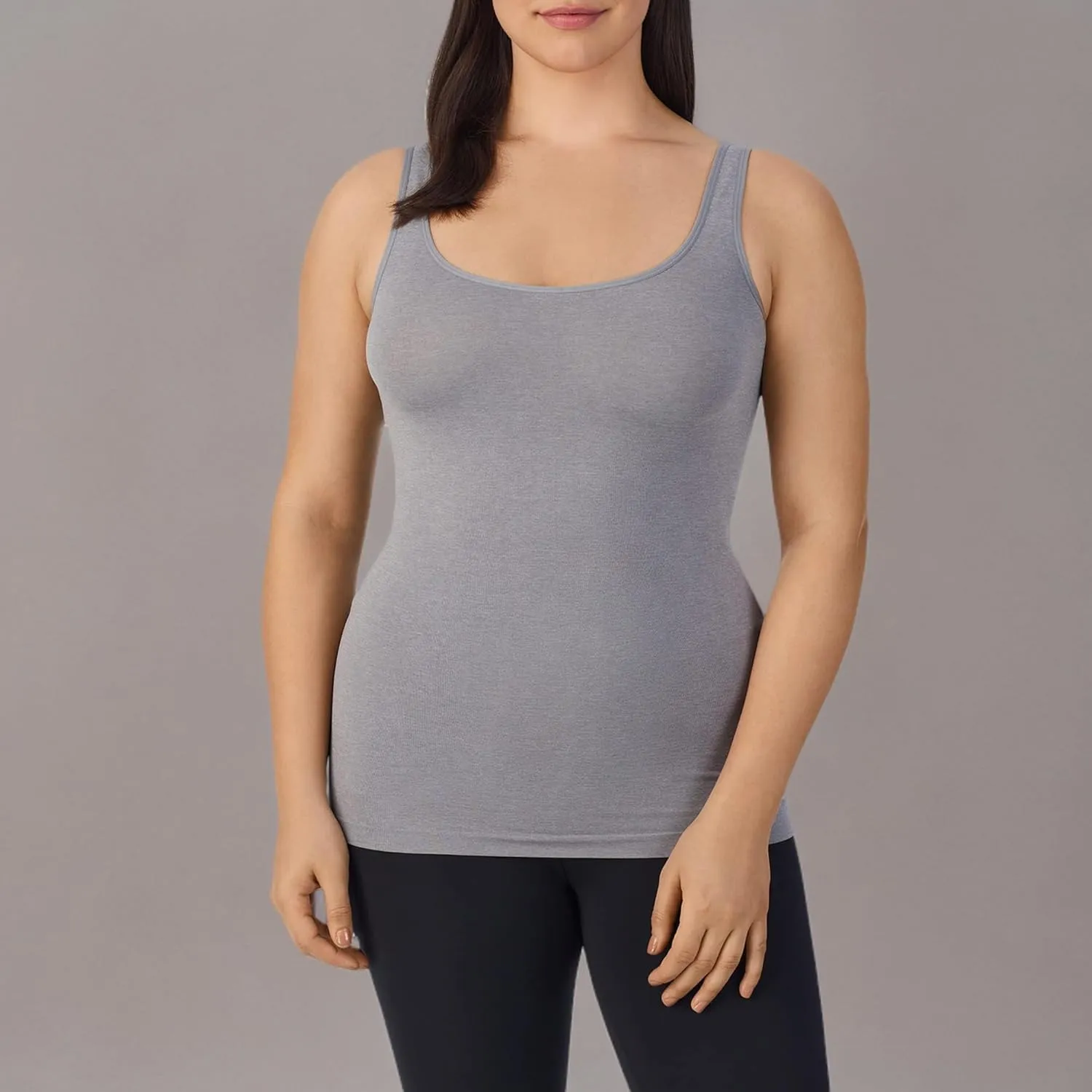 ELLEN TRACY Women's Seamless Reversible Layering Camisole V-Neck or Scoop Neck Tank Regular and Plus Size