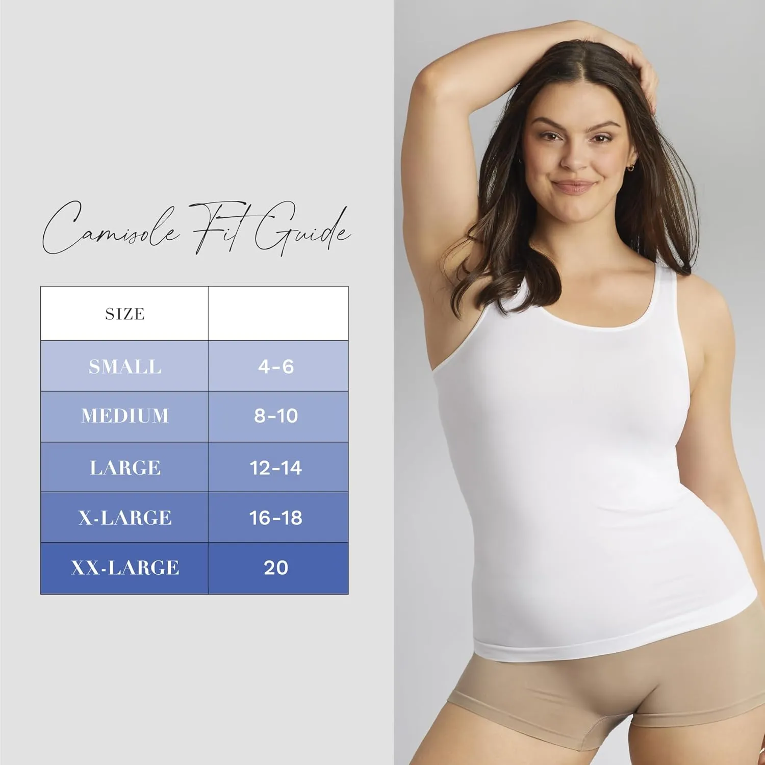 ELLEN TRACY Women's Seamless Reversible Layering Camisole V-Neck or Scoop Neck Tank Regular and Plus Size