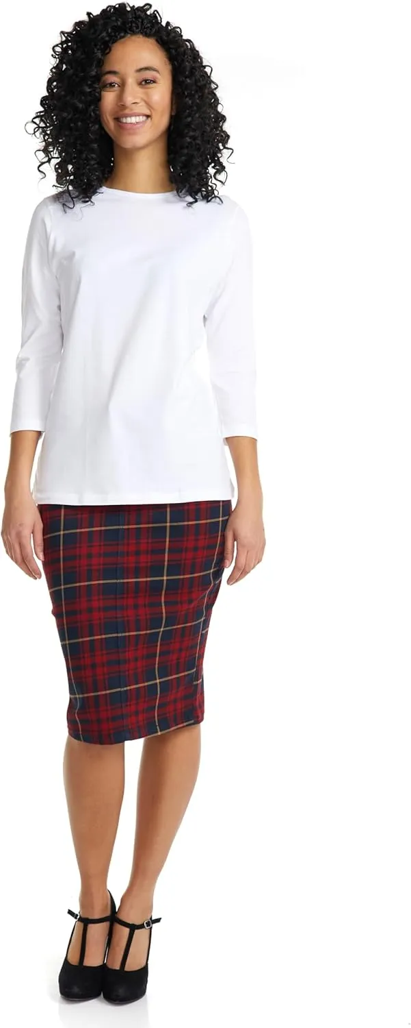 ESTEEZ 3/4 Sleeve Crew Neck Cotton T-Shirt for Women - Relaxed Fit - Base Layering Top