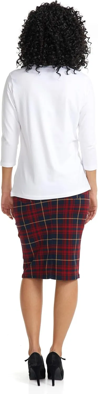 ESTEEZ 3/4 Sleeve Crew Neck Cotton T-Shirt for Women - Relaxed Fit - Base Layering Top