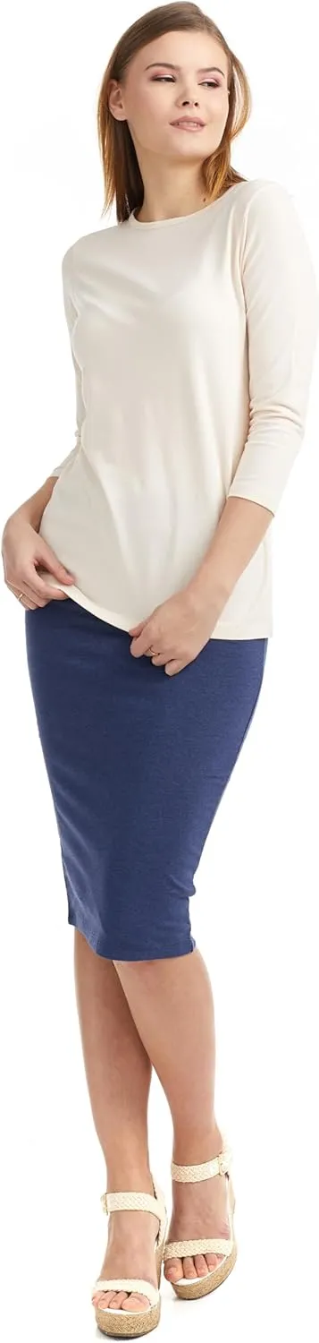 ESTEEZ 3/4 Sleeve Crew Neck Cotton T-Shirt for Women - Relaxed Fit - Base Layering Top