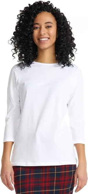 ESTEEZ 3/4 Sleeve Crew Neck Cotton T-Shirt for Women - Relaxed Fit - Base Layering Top