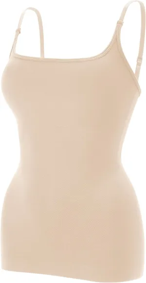 EUYZOU Women Shapewear Tummy Control Camisole Tops - Square Neck Sexy Compression Tank Tops Seamless Body Shaper