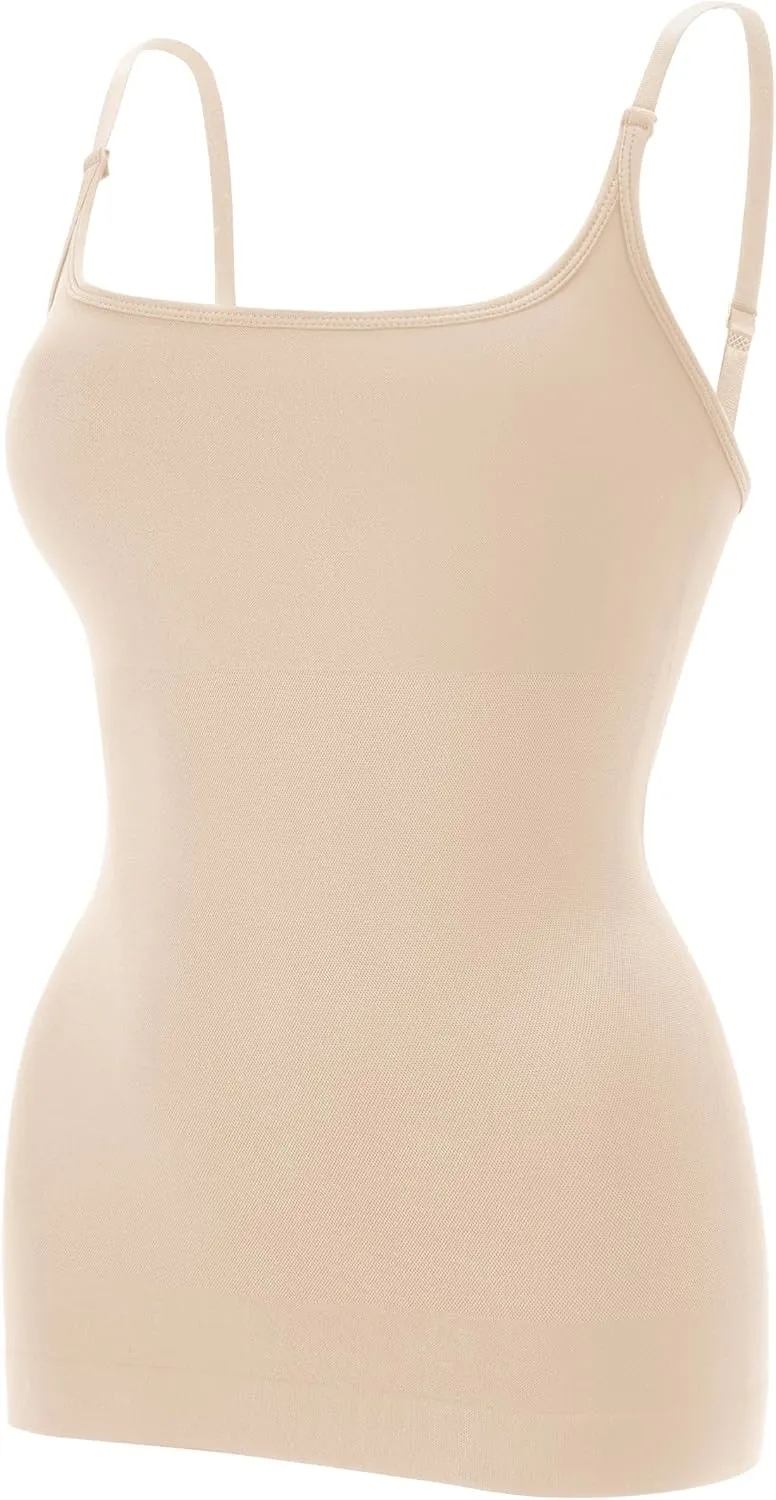 EUYZOU Women Shapewear Tummy Control Camisole Tops - Square Neck Sexy Compression Tank Tops Seamless Body Shaper