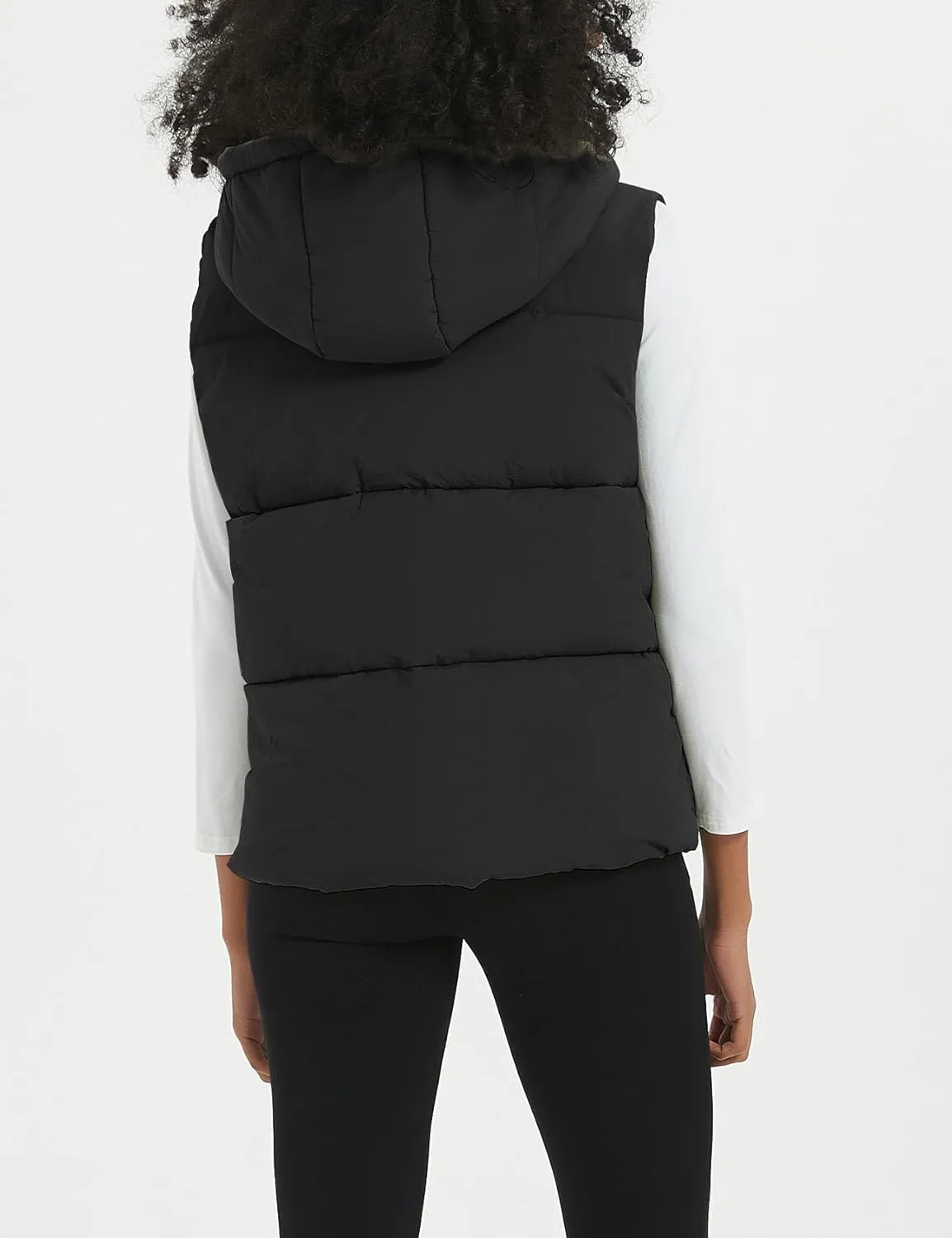 Flygo Puffer Vest Women Zip Up Sleeveless Winter Casual Stand Collar Padded Down Jacket Coat with Pockets