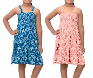 G-CUIB - Wholesale Girl's Smocked Butterfly & Heart Print Cover-Up Dress