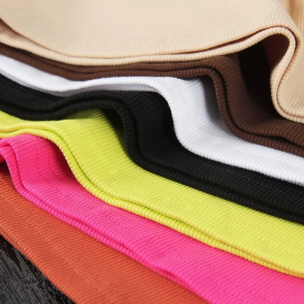 GEMBERA Women Spaghetti Strap Scoop Neck Ribbed Tank Tops Slim Fitted Cotton Camisole Basic Sleeveless Layering Shirts