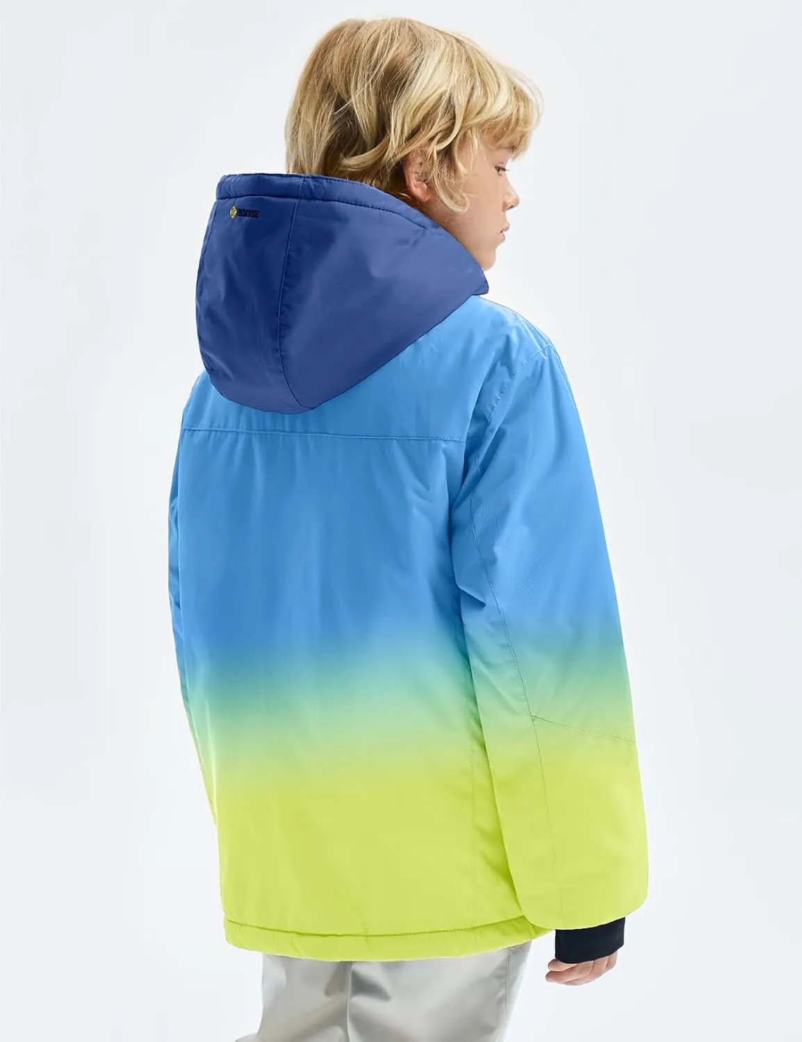 GEMYSE Boy's Waterproof Ski Snow Jacket Hooded Fleece Windproof Winter Jacket