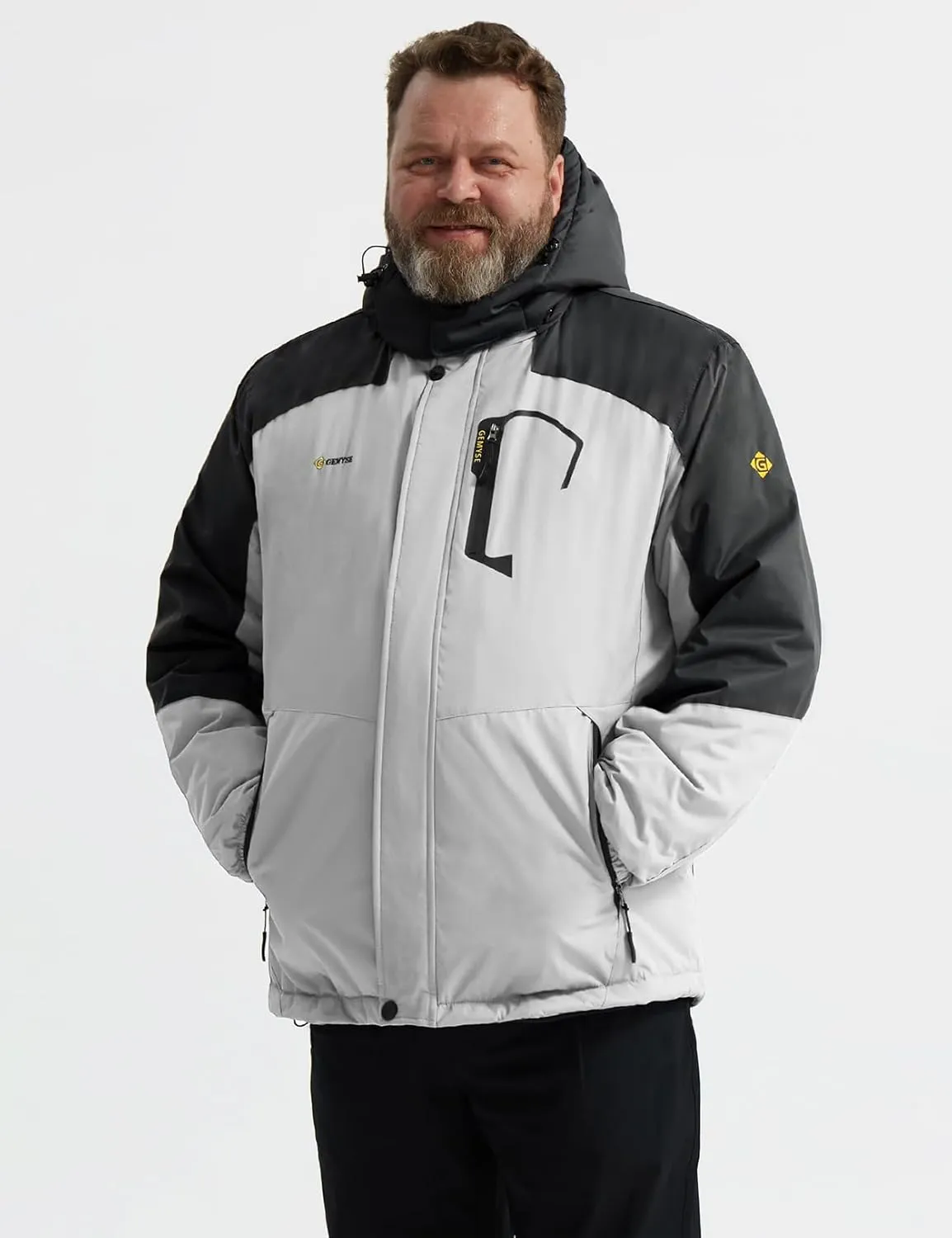 GEMYSE Men's Mountain Waterproof Ski Snow Jacket Winter Windproof Rain Jacket