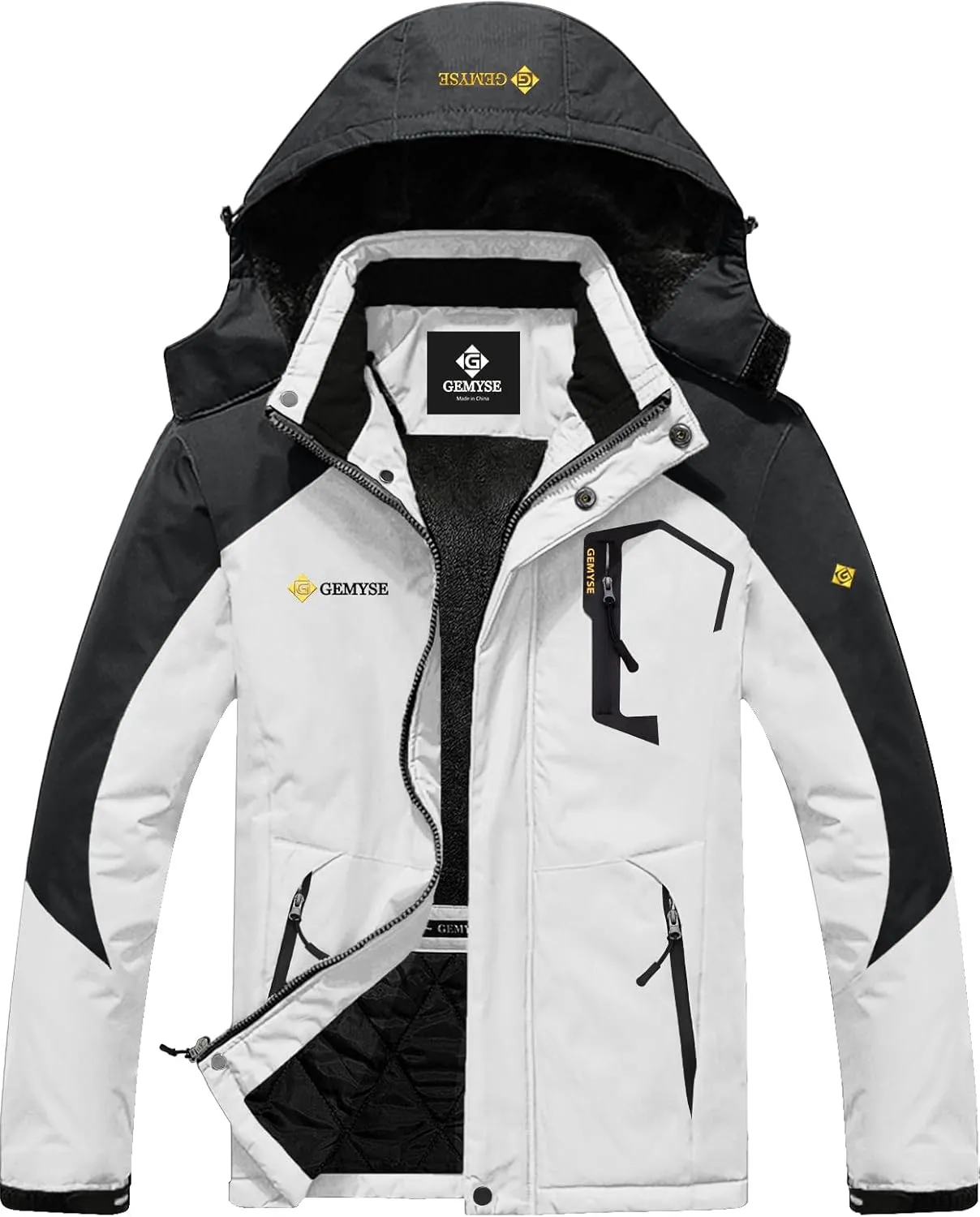 GEMYSE Men's Mountain Waterproof Ski Snow Jacket Winter Windproof Rain Jacket