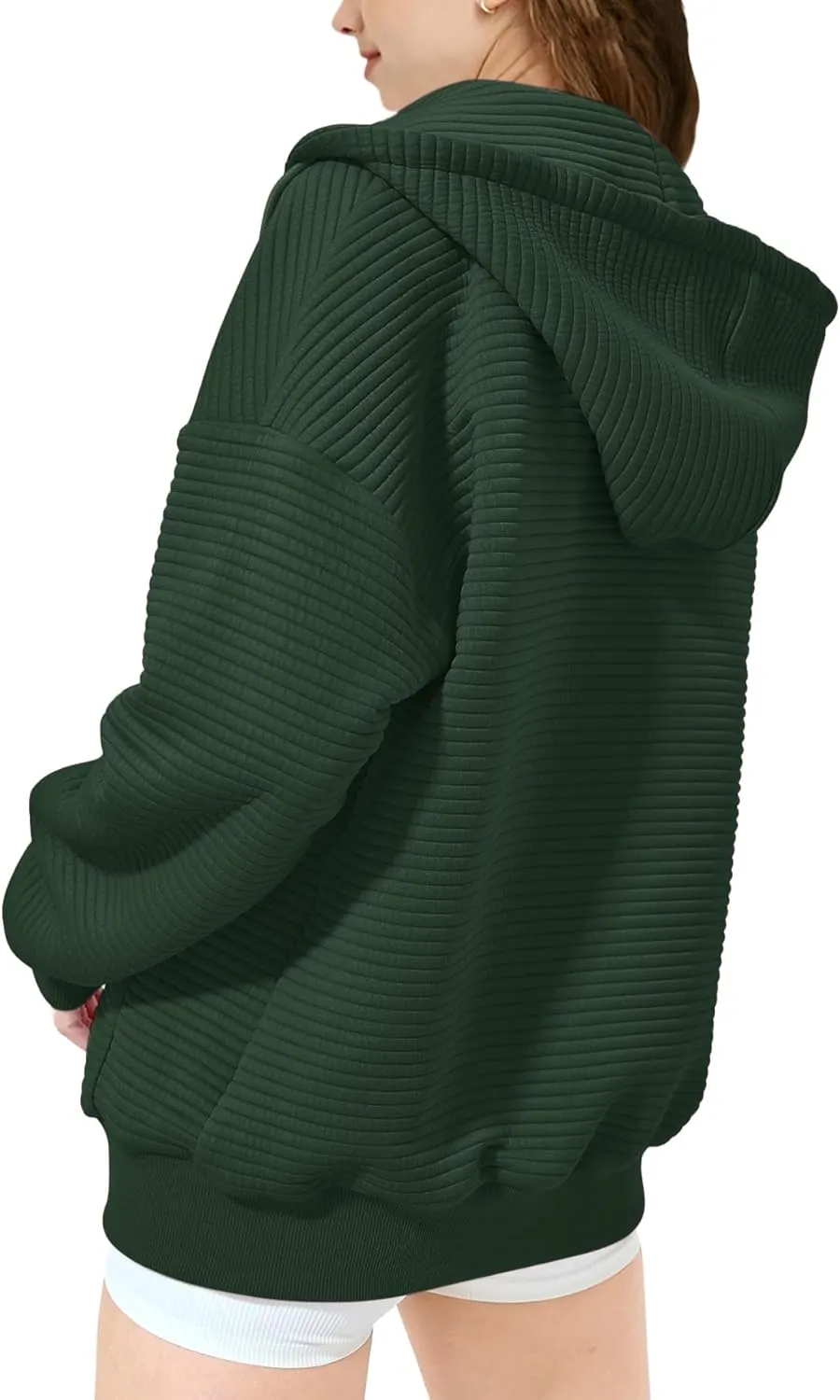 Girls Oversized Full Zip Hoodie Casual Long Sleeve Sweatshirts Cute Jackets with Pockets