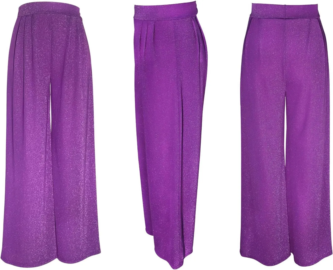 GUOLEZEEV Women High Elastic Waist Wide Leg Palazzo Pants Casual Loose Long Pant Trouser
