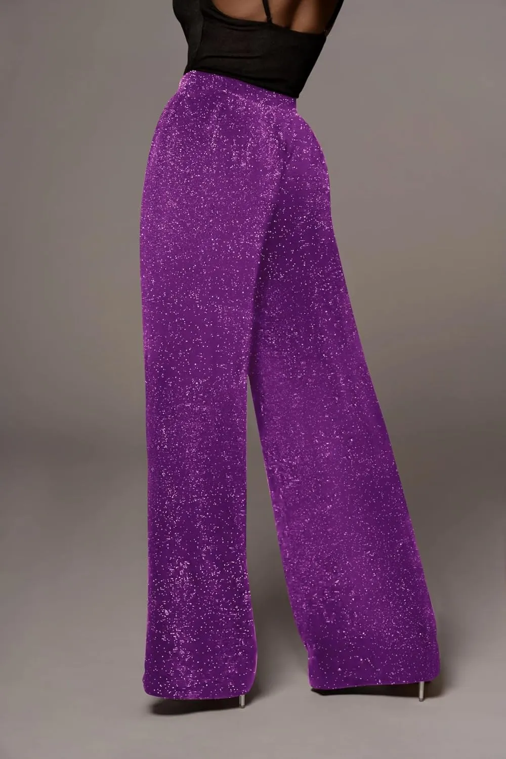 GUOLEZEEV Women High Elastic Waist Wide Leg Palazzo Pants Casual Loose Long Pant Trouser