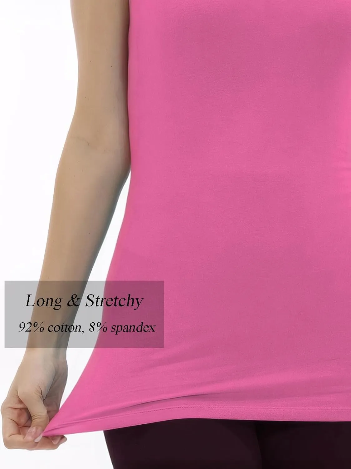 H HIAMIGOS Racerback Long Tank Tops for Women Stretchy Cotton Sleeveless Undershirts Gym Workout Sports Shirts 3 Packs