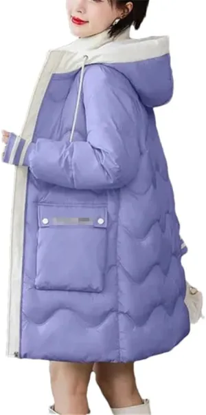 Haitpant Women Winter Down Padded Jacket Warm Thick Cotton Coat Korean Loose Hooded Parkas Outwear