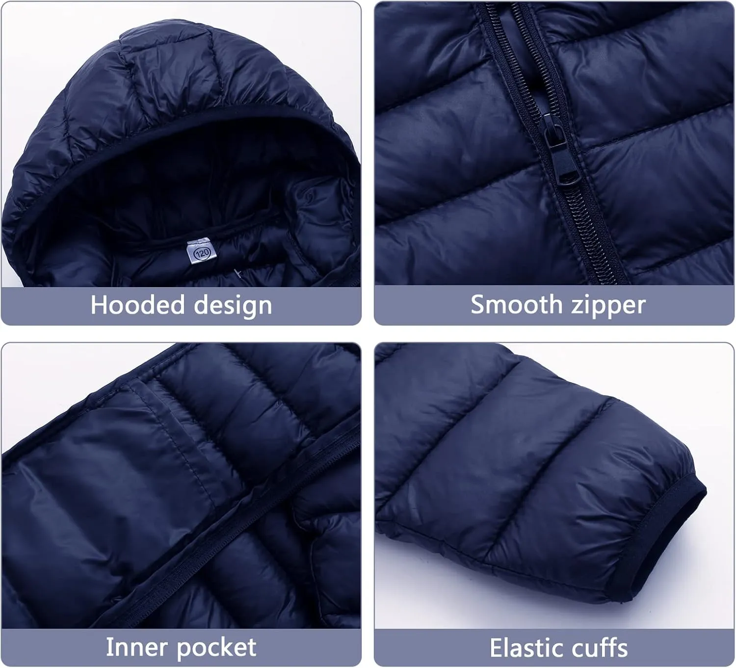 Happy Cherry Baby Boys Girls Hooded Coat Winter Lightweight Down Jacket Packable Cotton Coat