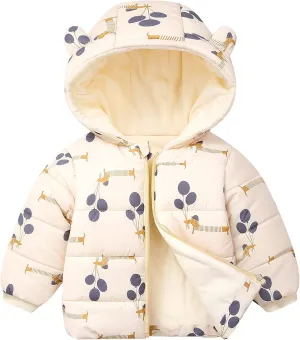 Happy Cherry Baby Boys Girls Winter Coats Hoods Light Puffer Down Jacket Outwear