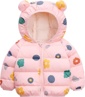 Happy Cherry Baby Boys Girls Winter Coats Hoods Light Puffer Down Jacket Outwear