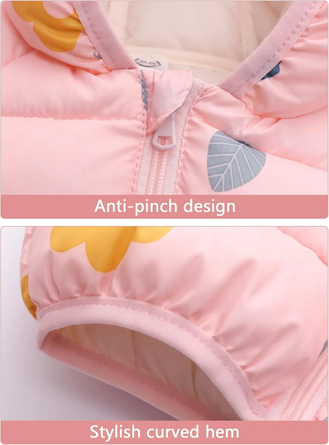 Happy Cherry Baby Boys Girls Winter Coats Hoods Light Puffer Down Jacket Outwear