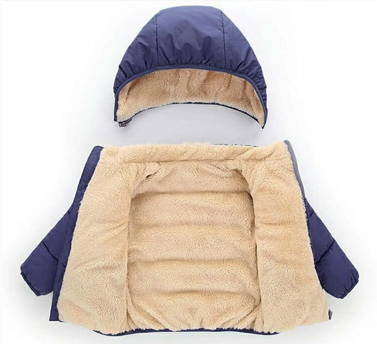Happy Cherry Toddler Down Jacket Removable Hooded Windproof Snow Winter Coat Outwear
