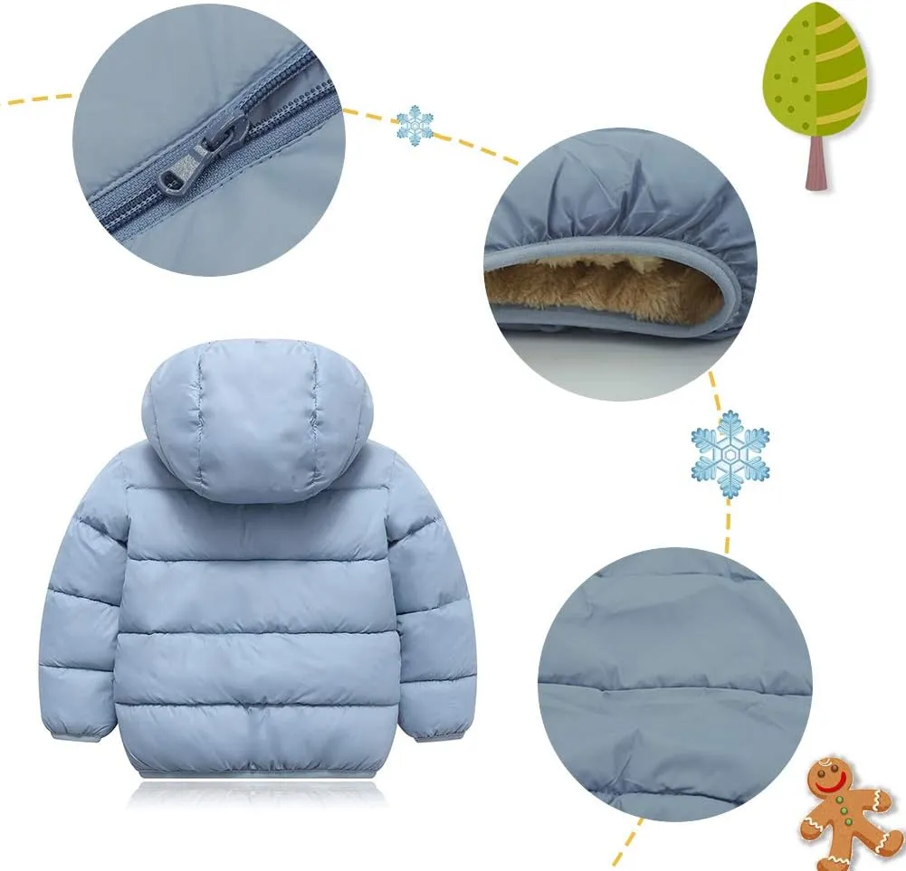 Happy Cherry Toddler Down Jacket Removable Hooded Windproof Snow Winter Coat Outwear