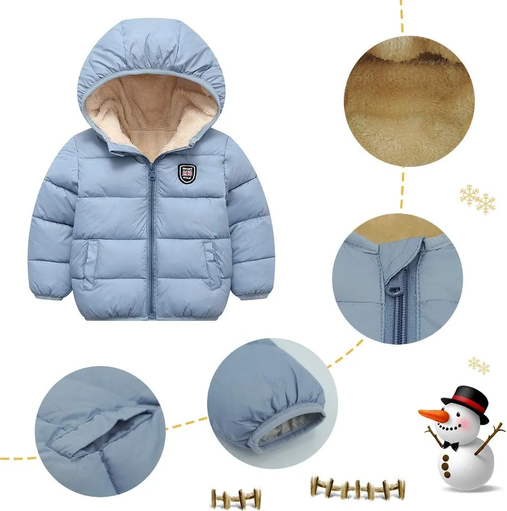 Happy Cherry Toddler Down Jacket Removable Hooded Windproof Snow Winter Coat Outwear