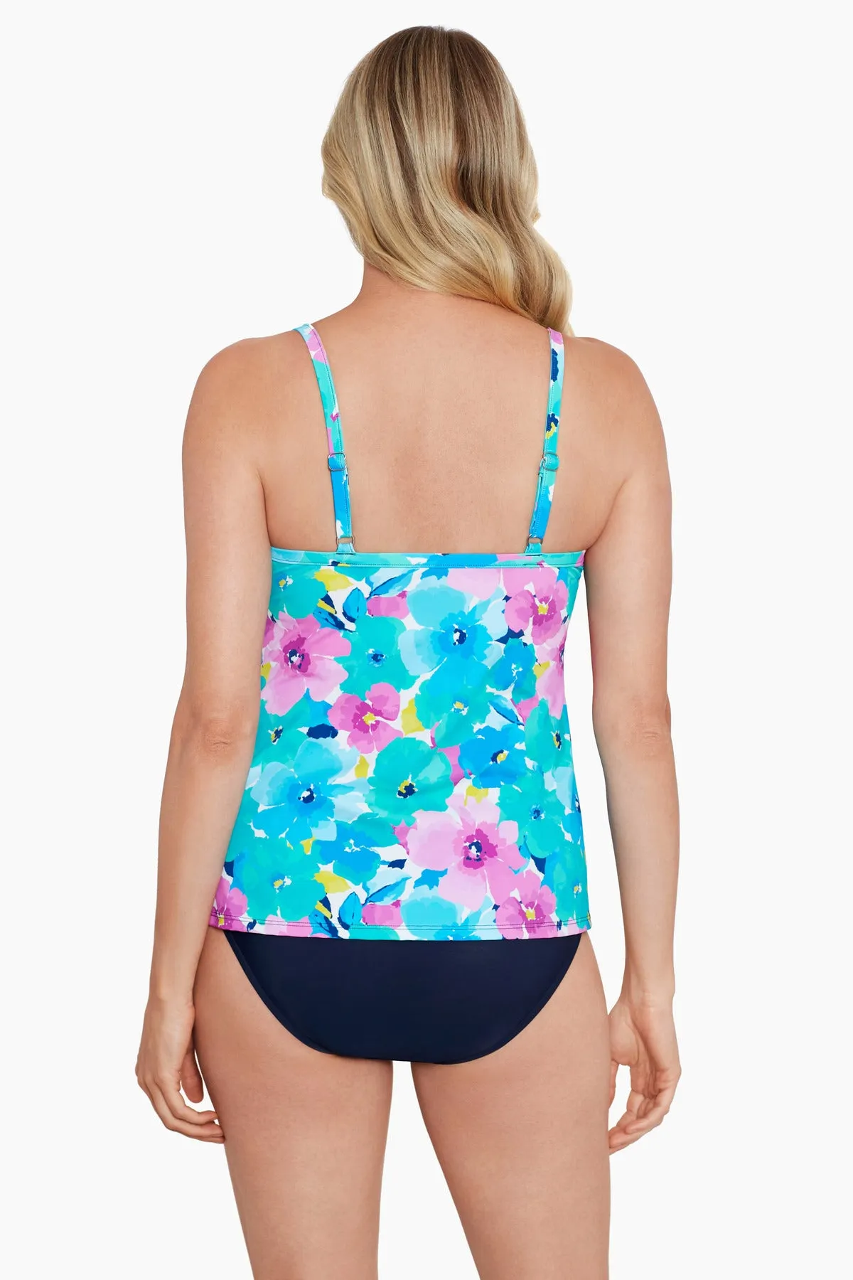 Hidden Garden Knotted Flyaway Tankini Top
