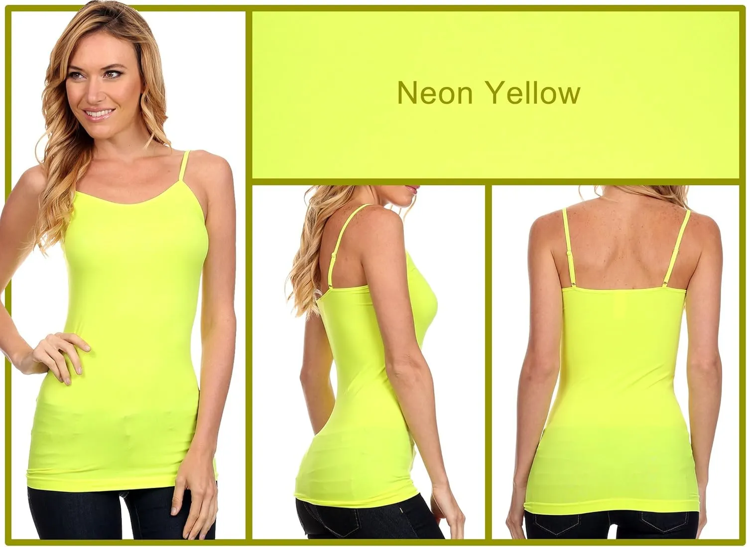 HL California Camisole 4 Way Stretch Seamless Basic Layering Top Pack of 4 *Ships from USA*