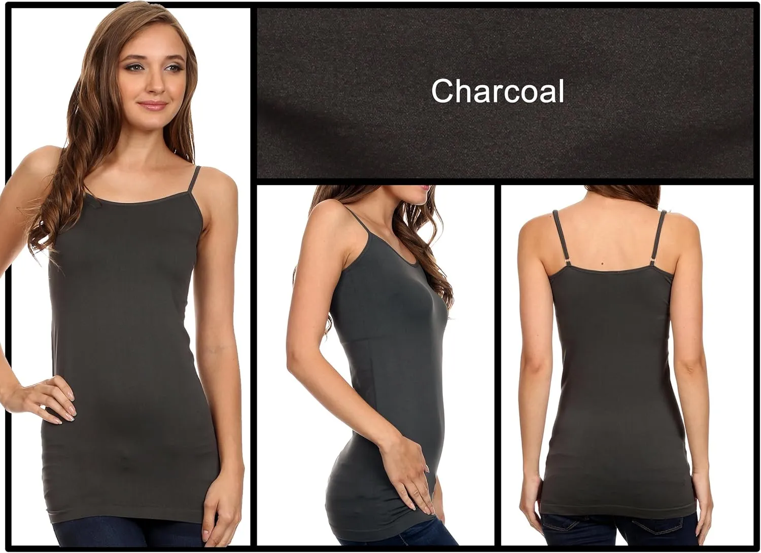 HL California Camisole 4 Way Stretch Seamless Basic Layering Top Pack of 4 *Ships from USA*