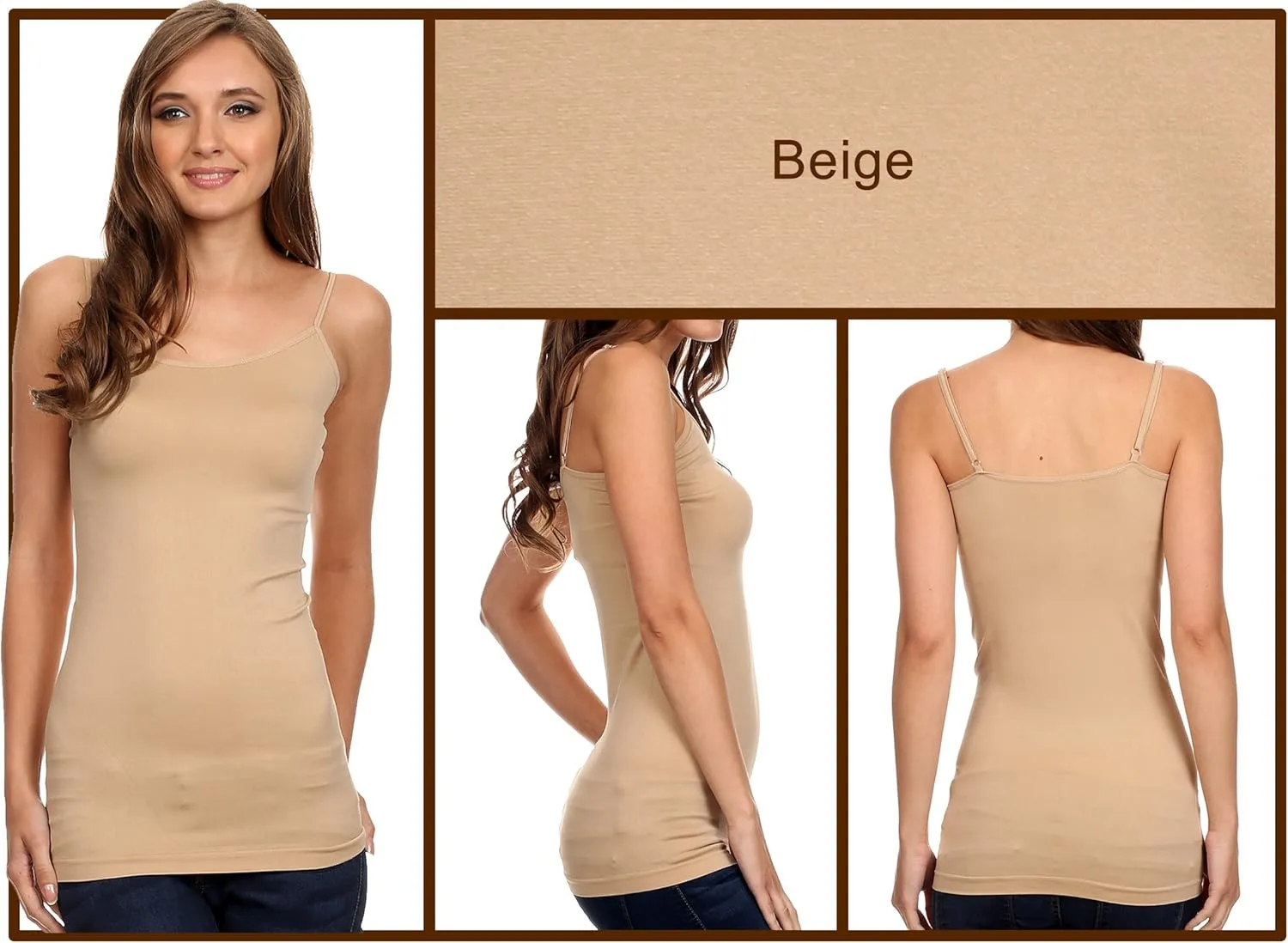 HL California Camisole 4 Way Stretch Seamless Basic Layering Top Pack of 4 *Ships from USA*