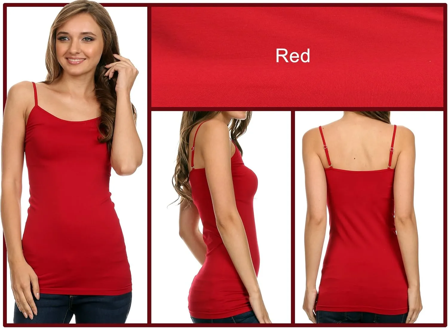 HL California Camisole 4 Way Stretch Seamless Basic Layering Top Pack of 4 *Ships from USA*