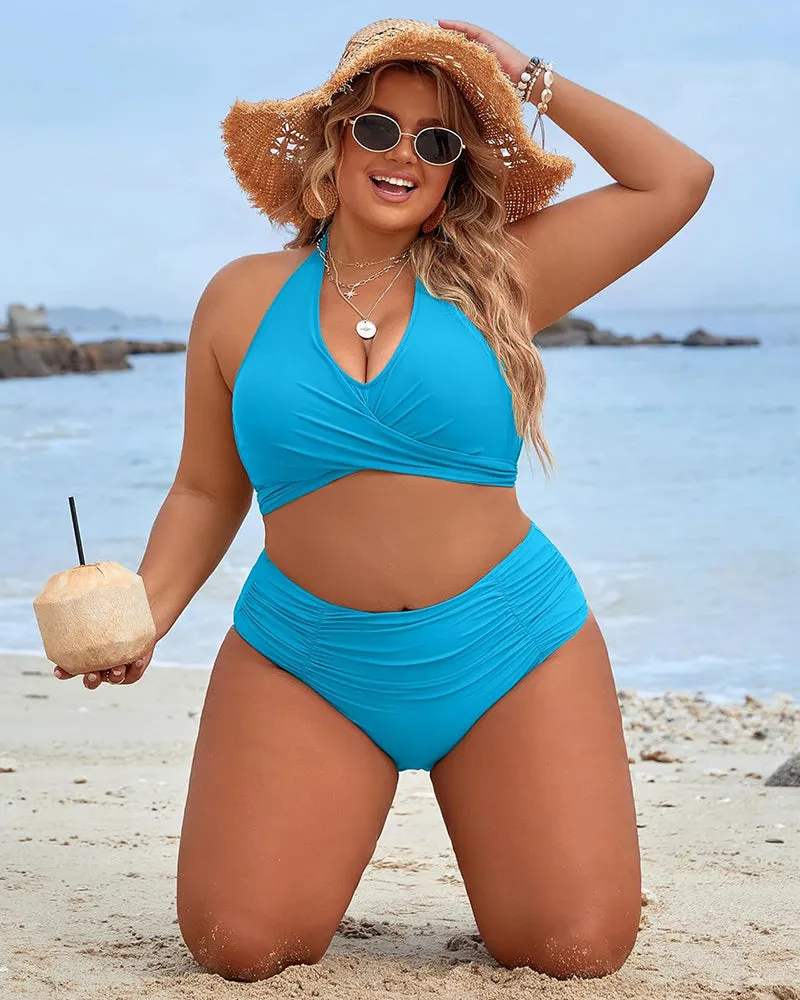 🩱Hot Sale 49% OFF👙 Tummy Control Bathing Suits Modest High Waisted Bikini Sets