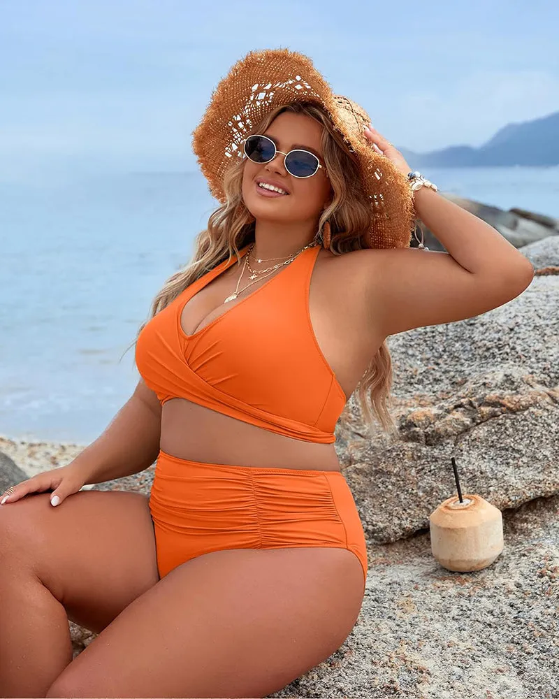 🩱Hot Sale 49% OFF👙 Tummy Control Bathing Suits Modest High Waisted Bikini Sets