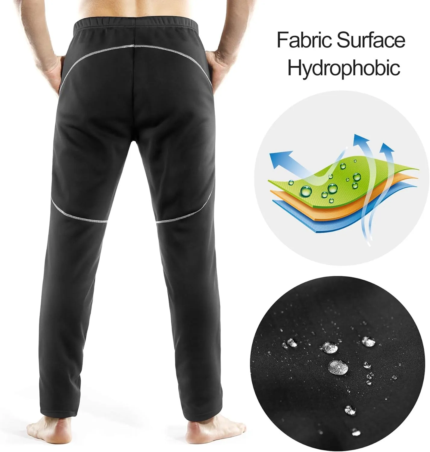 INBIKE Cycling Pants for Men Mountain Bike MTB Bicycle Running Windbreaker with Thermal Fleece Lined Winter