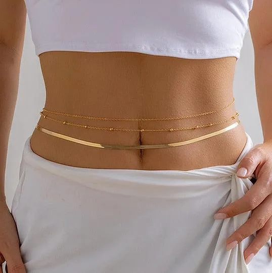 Ingemark Sexy Flat Snake Chain Waist Belly Belt