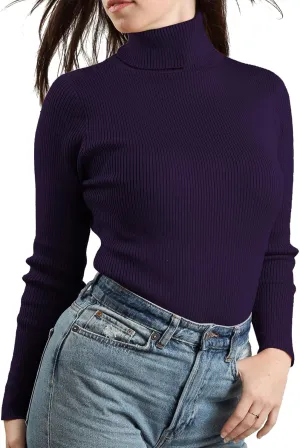 JON & ANNA Women's Turtleneck Sweater Long Sleeve Ribbed Fitted Turtle Neck Casual Fall Fashion Basic Layering Knit Top