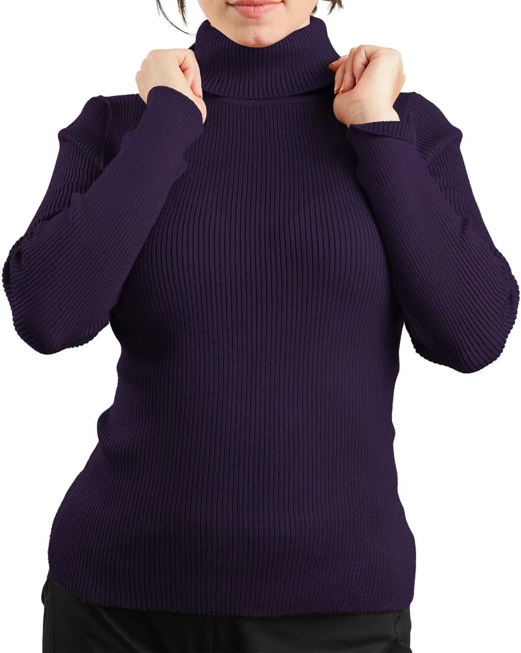 JON & ANNA Women's Turtleneck Sweater Long Sleeve Ribbed Fitted Turtle Neck Casual Fall Fashion Basic Layering Knit Top