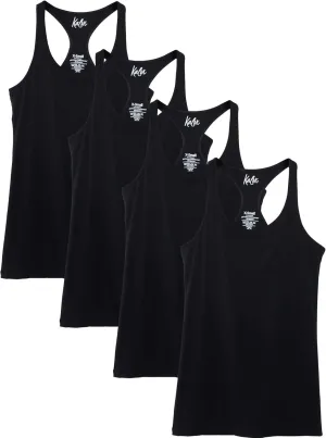 Kalon Women's 4-Pack Racerback Shelf Bra Camisole Base Layer