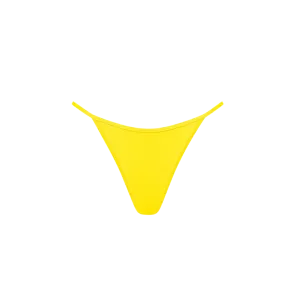 Kulani Kinis Tanning Thong Bikini Bottom - Sunshine Yellow Ribbed - FINAL SALE