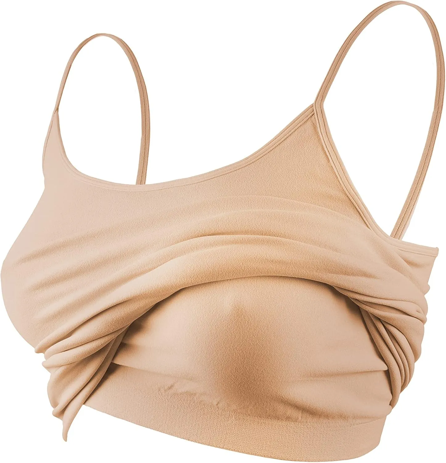 Kurve Women's Camisole Tank Top  Built-in Shelf Bra Spaghetti Strap Basic Solid Stretch Long Cami Layering