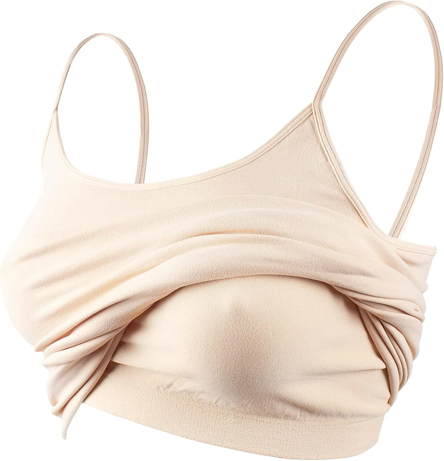 Kurve Women's Camisole Tank Top  Built-in Shelf Bra Spaghetti Strap Basic Solid Stretch Long Cami Layering