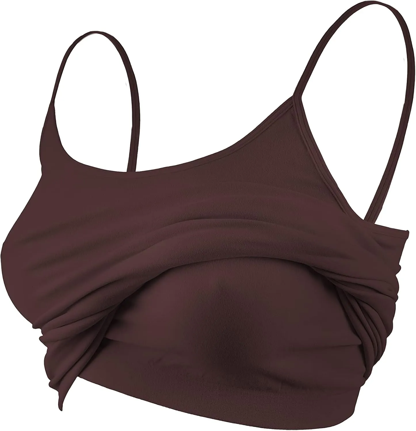 Kurve Women's Camisole Tank Top  Built-in Shelf Bra Spaghetti Strap Basic Solid Stretch Long Cami Layering