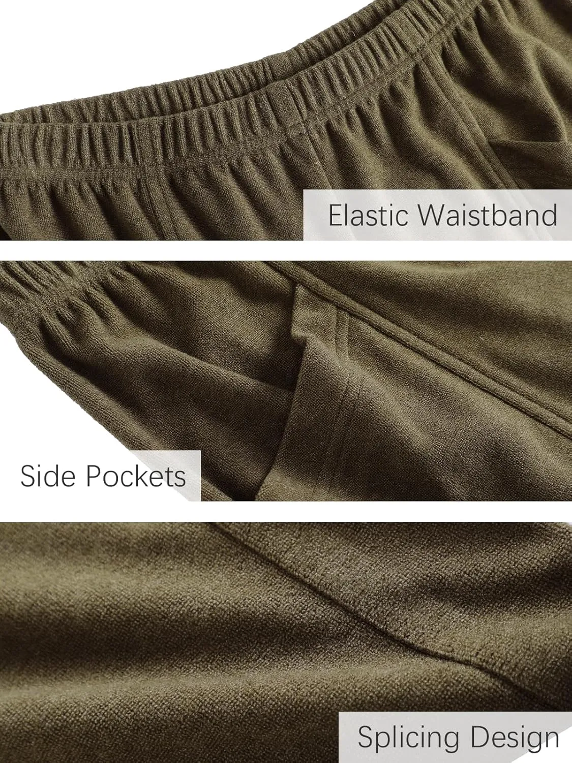 Les umes Womens Wide Leg Pants Elastic Waist Casual Slacks Trousers Loose Long Palazzo Pants with Pockets